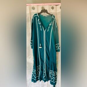 Zara casual dress  with White Embroidery